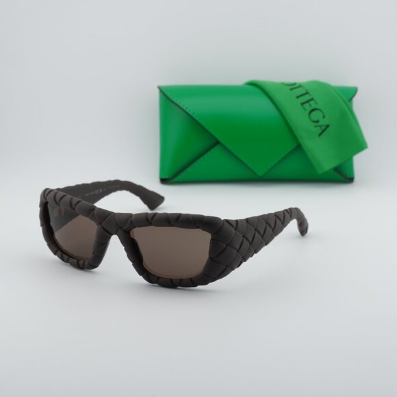 Bottega Veneta BV1303S 007 Square Sunglasses - Brown/Brown